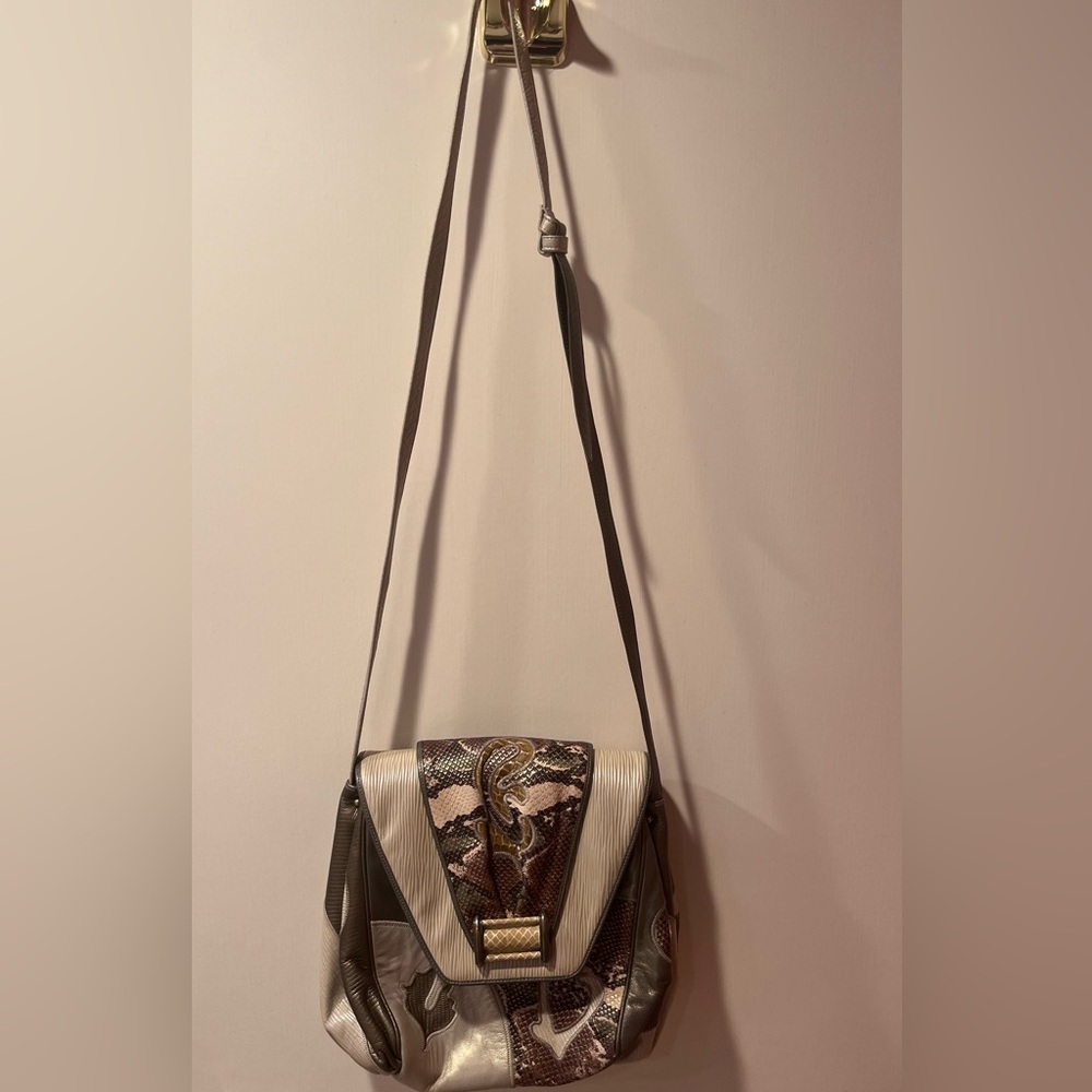 Sharif Patchwork Mixed Media Lizard Texture Vinta… - image 3